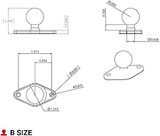 RAM - B-SIZE - BASE EN ROMBO CON BOLA